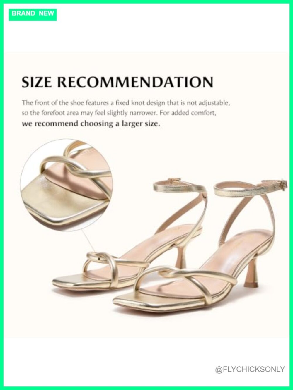 Strappy Kitten Heel Sandals Square Open Toe Ankle Strap 2.3 Inch Heels - Picture 3 of 6